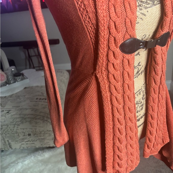 Women's Patty Boutik Rust Sweater with Cable Knit - Picture 2 of 9